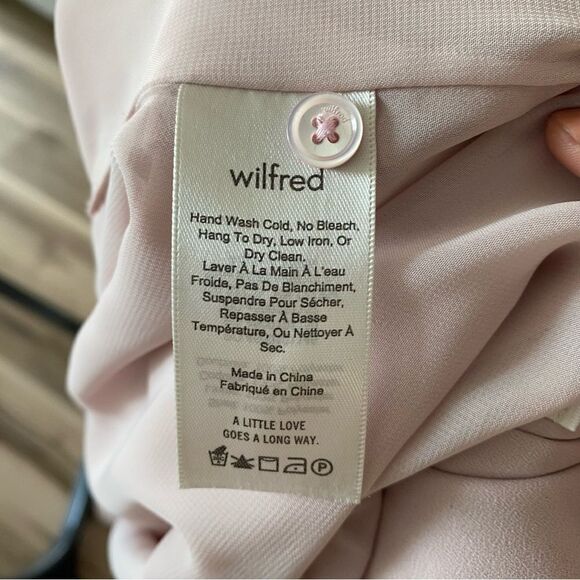 Wilfred Aritzia Ninette Ruffle Wrap Dress in Powder Pink size S - Picture 8 of 10